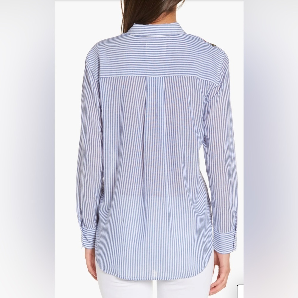 Rails Revolve Frances Banker Stripe With Floral P… - image 4